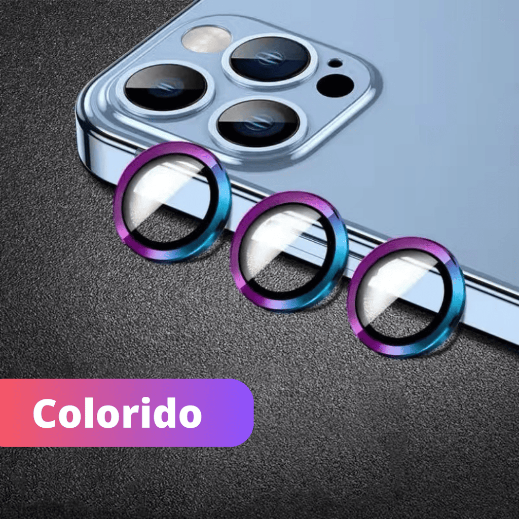 Kit Protetor de Lentes 9D Para Câmera iPhone