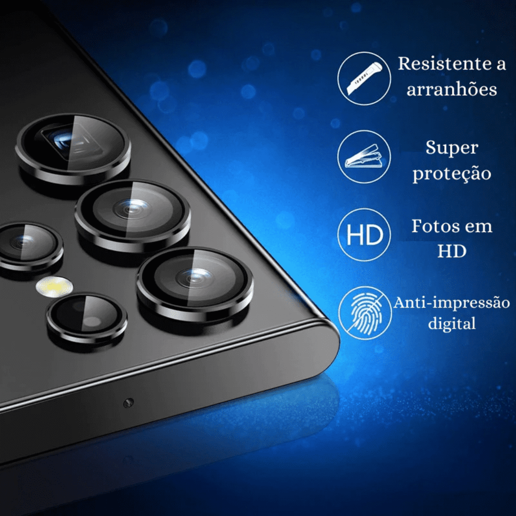 Kit Protetor de Lentes 9D Para Câmera Samsung