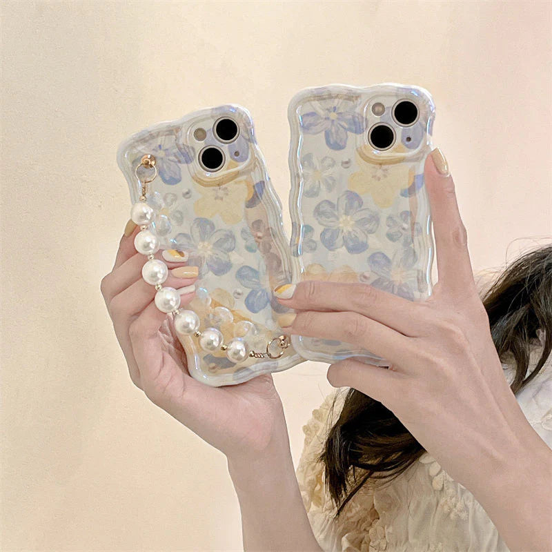 Case com Corrente de Pérolas Para iPhone