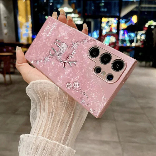 Case com Design de Veado em Blush Diamante Para Samsung