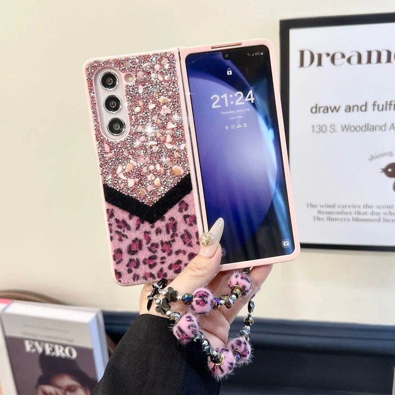 Case Faísca de Pedra Cintilante Para Samsung Z fold 6