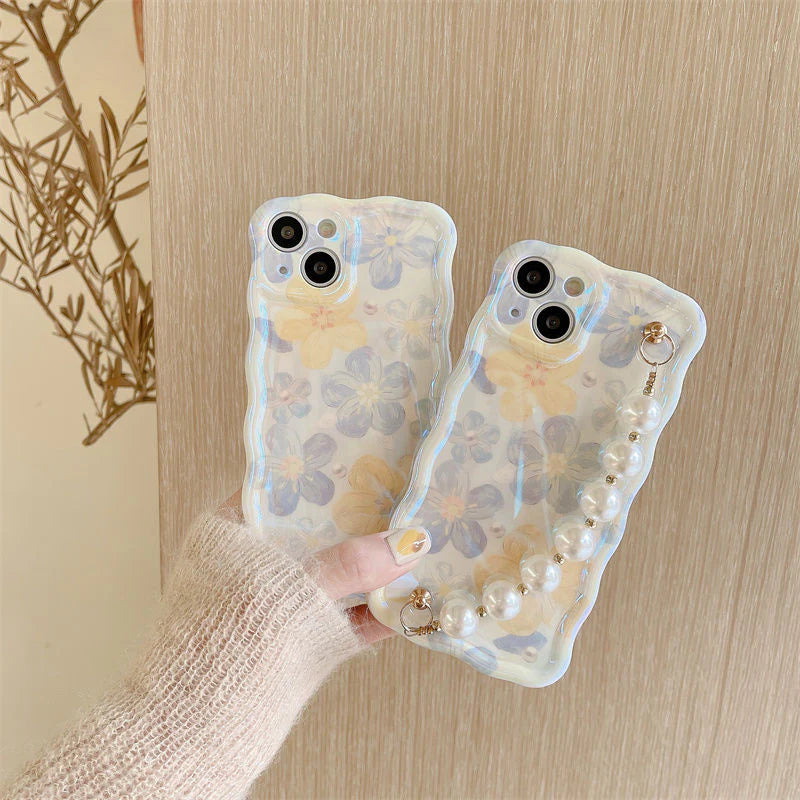 Case com Corrente de Pérolas Para iPhone