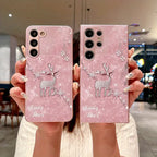 Case com Design de Veado em Blush Diamante Para Samsung