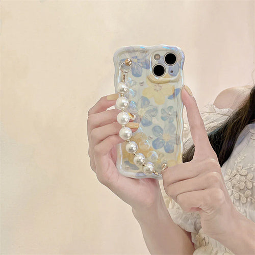 Case com Corrente de Pérolas Para iPhone